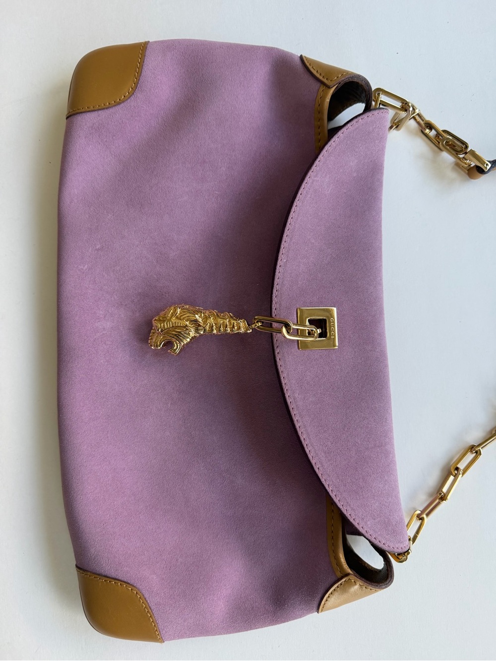Authentic Gucci by Tom Ford Tiger Charm Lavender Shoulder Bag - Picture 6 of 17